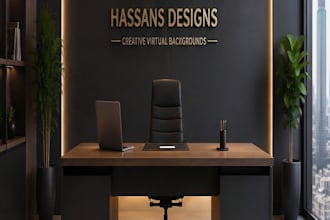 design zoom virtual background with your logo in 3d look