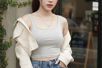 be create realistic fashion photo model image