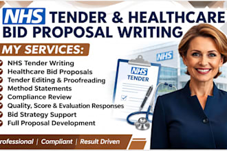 write and edit nhs tender and healthcare bid proposals