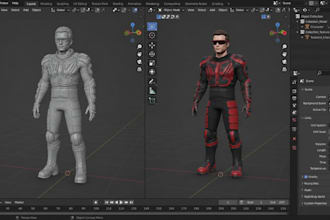 create a 3d character model for games and animation
