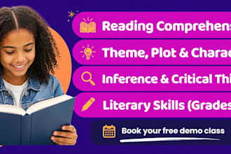 tutor reading comprehension and english for grades 6 to 9