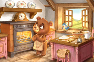 draw children storybook illustration ready for publish