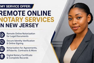 provide remote online notary services in new jersey for legal documents