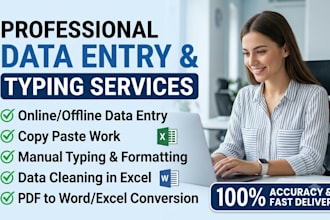 do professional data entry copy typing and ms office work
