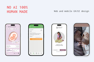 design mobile and website UX UI design, human made no ai
