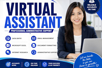 be your virtual assistant for data entry, excel and admin support
