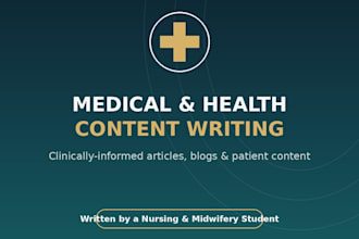 write SEO health and med articles for your blog or clinic