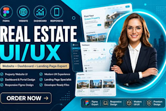 design modern real estate website dashboard portal landing page UI UX design
