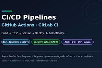 set up ci cd pipelines with github actions or gitlab ci for your project