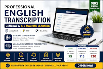 professionally transcribe english texts