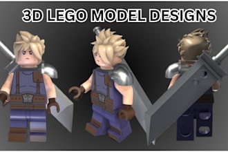 do 3d lego model design, moc car toy 3d model, 3d lego design
