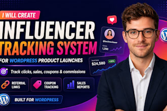 create wordpress influencer tracking system for product launches