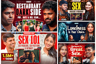 design highly clickable professional podcast thumbnail