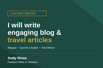 write engaging travel and lifestyle blog articles