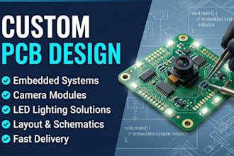 design custom pcb for embedded systems, camera, and led lighting