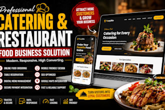 design restaurant website, food catering website and booking catering website