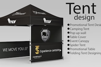 design tent, table cover, flag and canopy tent