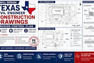 design texas civil engineer construction drawings erosion control plan