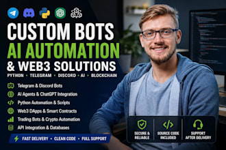 n8n zapier make automation expert ai discord, telegram trading bots web scraping