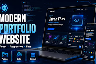 build a modern responsive portfolio website using react