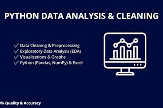do python data analysis, excel automation, and data cleaning