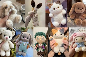 design custom handmade plush toys stuffed animals crochet kawaii plushie