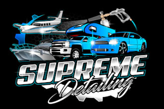 make eyecatching auto detailing, car wash, automotive logo