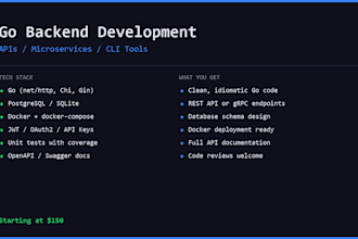 build your go API, microservice, or cli tool