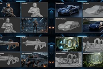 create 3d game models and animations for unity and unreal engine