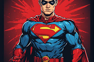 design an amazing superhero pop art