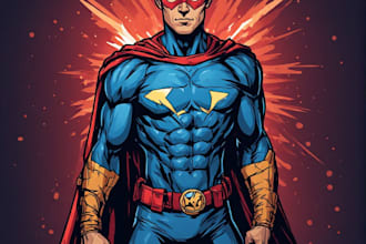 illustrate a superhero pop art portrait