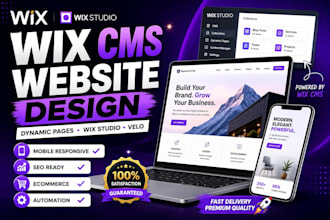 build wix website design, wix cms website, wix studio, dynamic pages