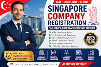 register your singapore company with acra, tax setup and corporate secretary