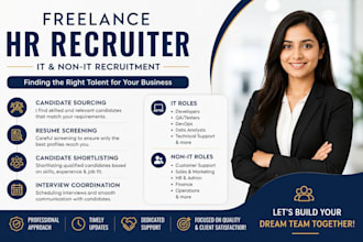 be your freelance hr recruiter for IT and non IT hiring