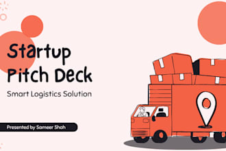 design logistics startup pitch deck, transportation startup funding deck