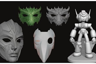 do 3d cosplay model, cosplay props, 3d helmet, 3d mask, stl file for 3d printing