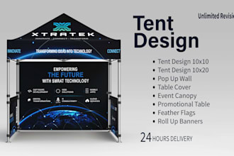 design custom tent, table cover, flag and canopy tent
