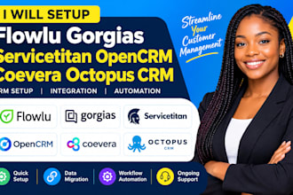 setup flowlu gorgias servicetitan keap opencrm coevera octopus CRM bitochon CRM
