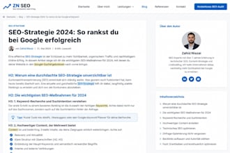 write SEO optimized german blog articles that rank