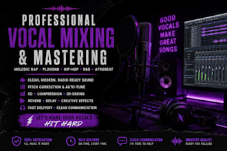 professionally mix and master your melodic rap vocals and beat
