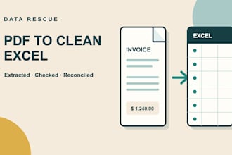 convert PDF tables to a clean reconciled excel workbook