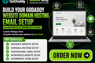 build your godaddy website domain hosting email setup wordpress ecommerce store