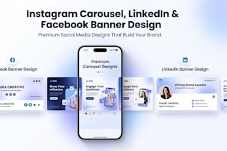 design instagram carousel, linkedin and facebook banner