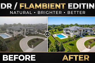 professionally edit hdr, flambient and drone real estate photos