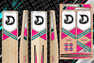 design premium custom cricket bat stickers with brand logo