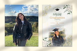 design graduation party invitation and wedding invitation