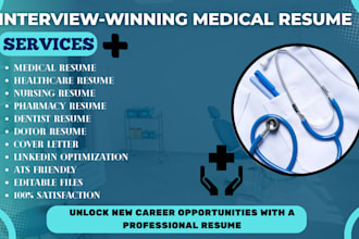 write a professional medical, healthcare, nursing, dentist resume