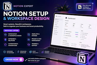 build custom notion template notion expert planner notion dashboard workspace