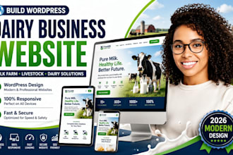 build wordpress agriculture website dairy business milk farm livestock website