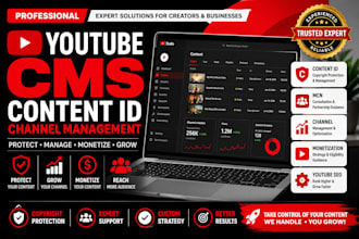 help with youtube cms, content id, mcn and channel management